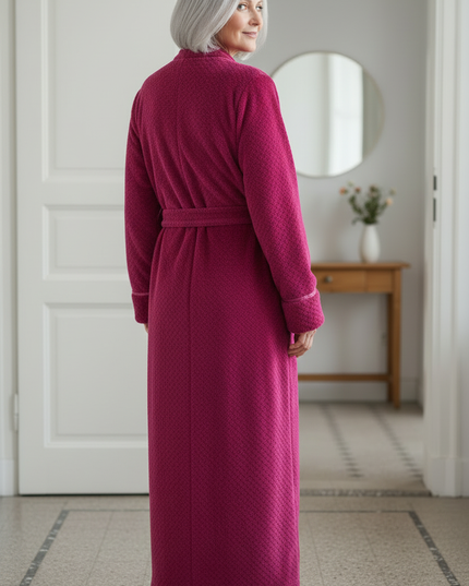 Morgenmantel Damen warm lang - kuscheliger Flanell - Ansicht 2