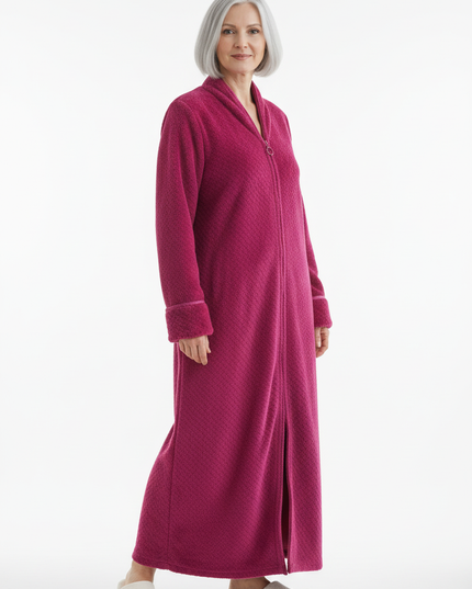 Morgenmantel Damen warm lang - kuscheliger Flanell - Ansicht 5